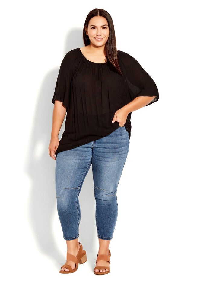 Crop Exposed Button Jean, MID WASH, hi-res image number 0