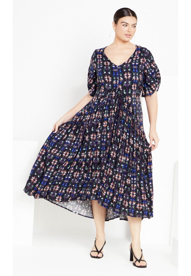 Val Print Dress, BUTTERFLY PAIR, hi-res image number null