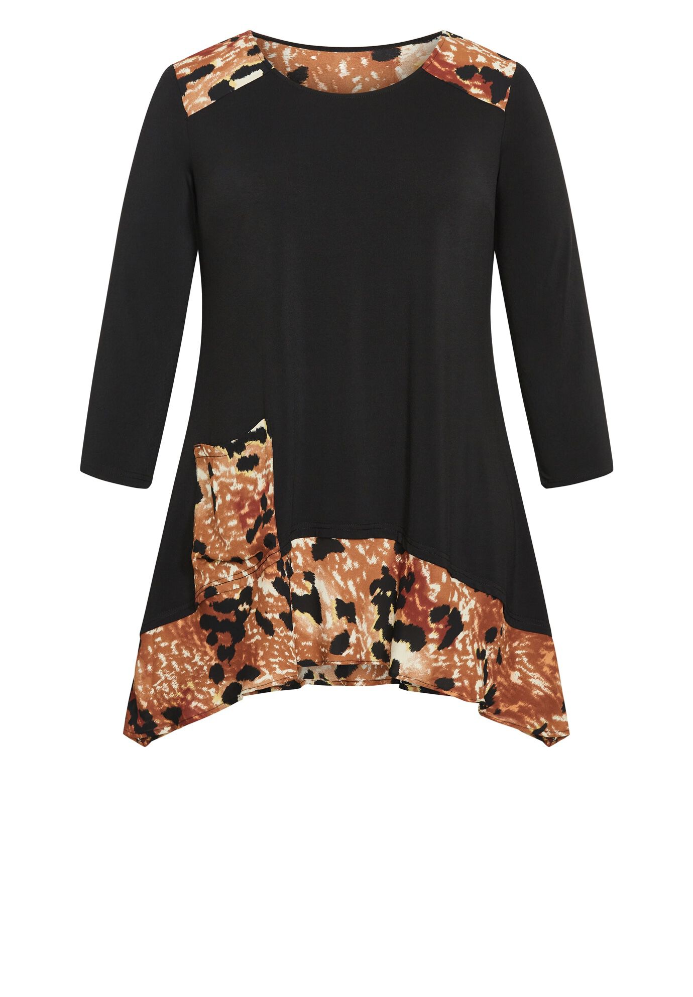 Shari Print Tunic, BLACK ANIMAL, alternate image number 2