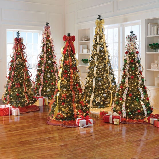 Fully Decorated Pre Lit 7 Pop Up Christmas Tree Plus Size