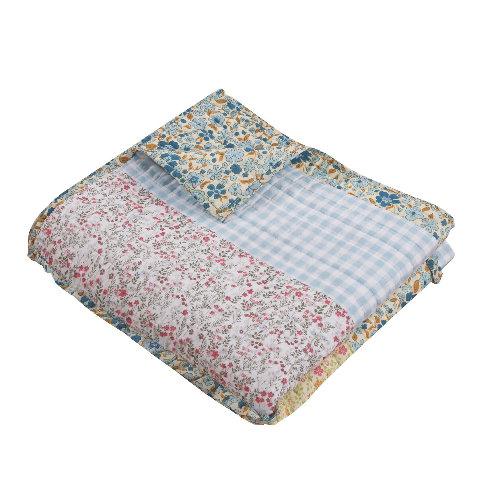 Ditsy Ruffle Quilted Throw Blanket, , on-hover image number 1