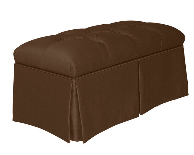 Skirted Storage Bench in Shantung, , alternate image number null