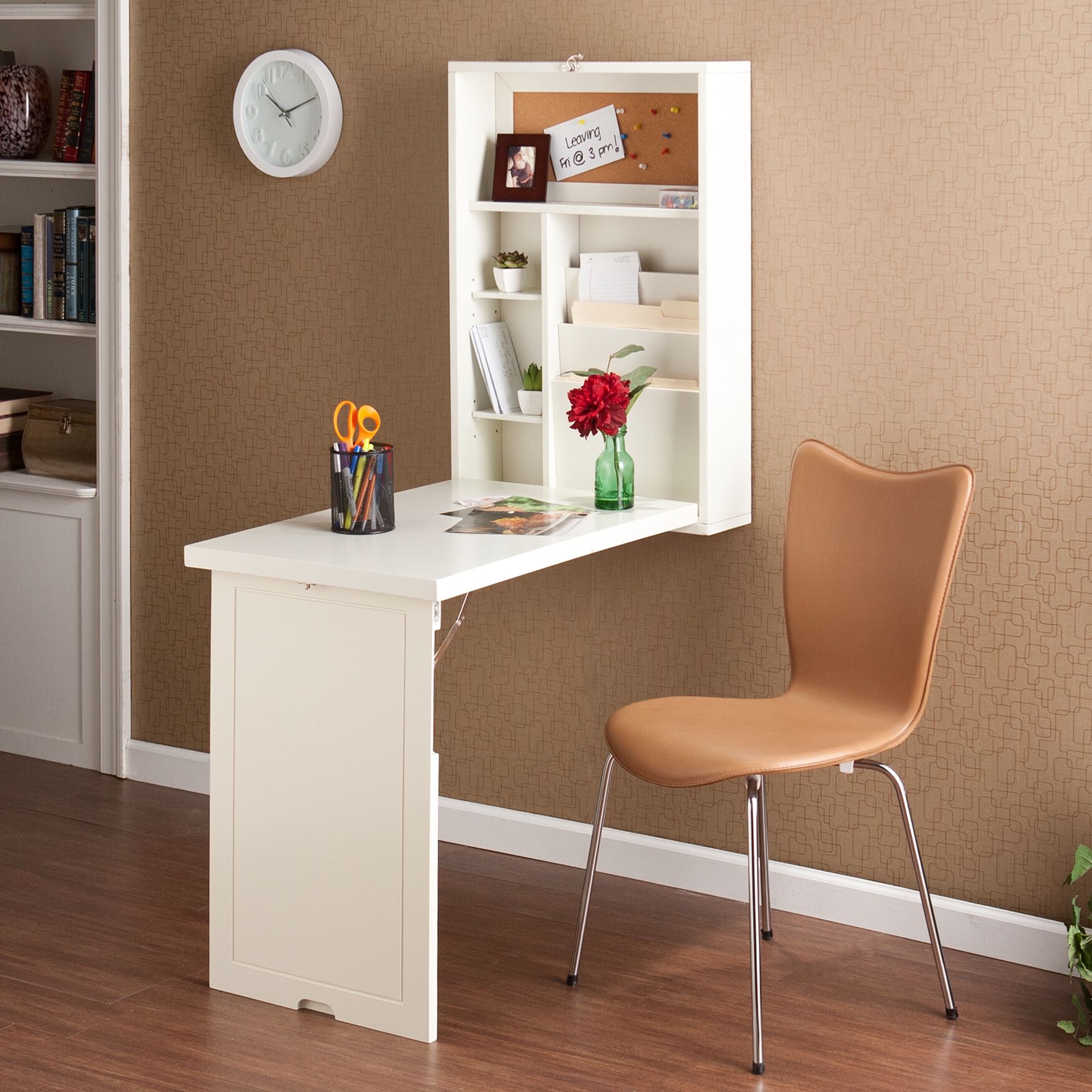 Fold-Out Convertible Desk, WHITE, hi-res image number 0