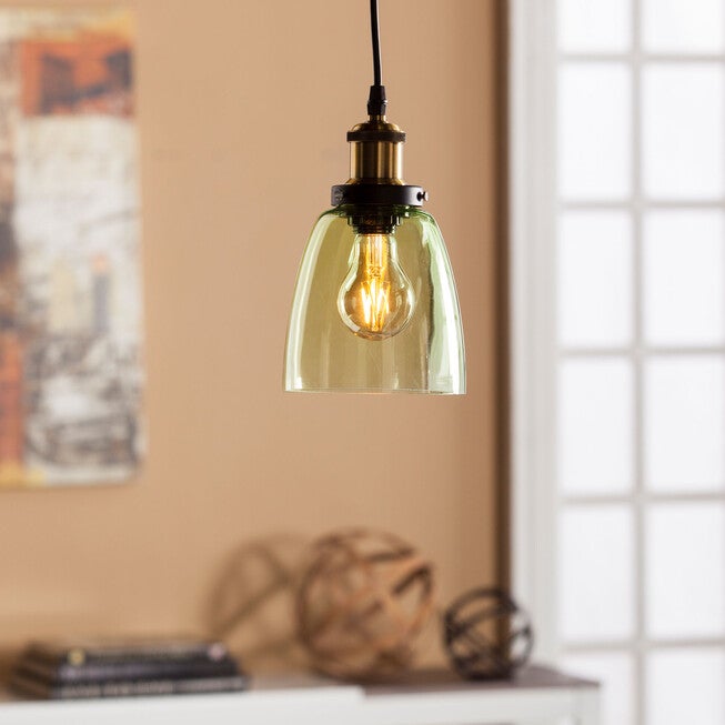 Colored Glass Mini Arched Bell-Shaped Pendant Lamp, , on-hover image number null