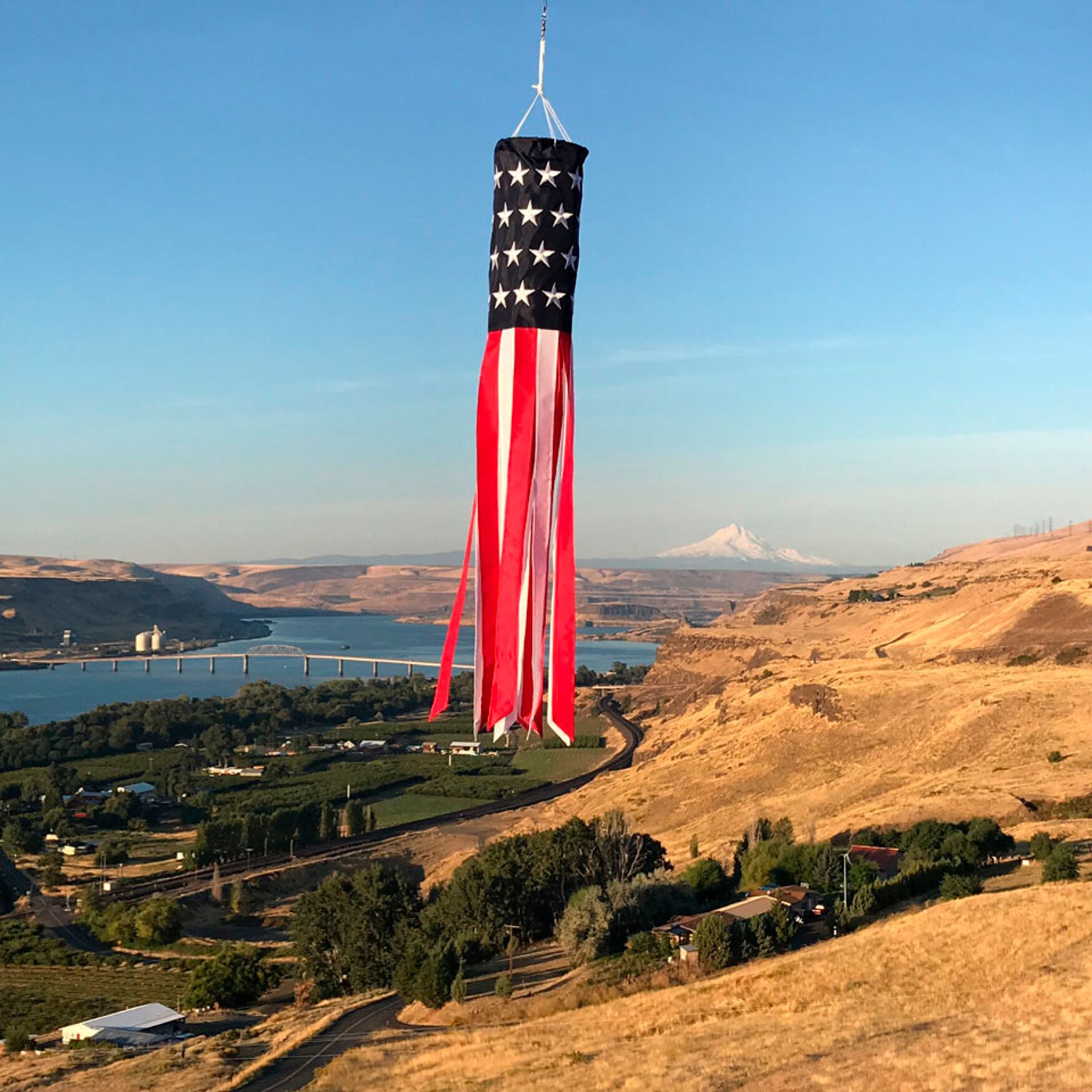 40" Stars & Stripes Embroidered Windsock