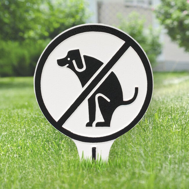 No Dog Poop Round Courtesy Lawn Stake, , alternate image number null