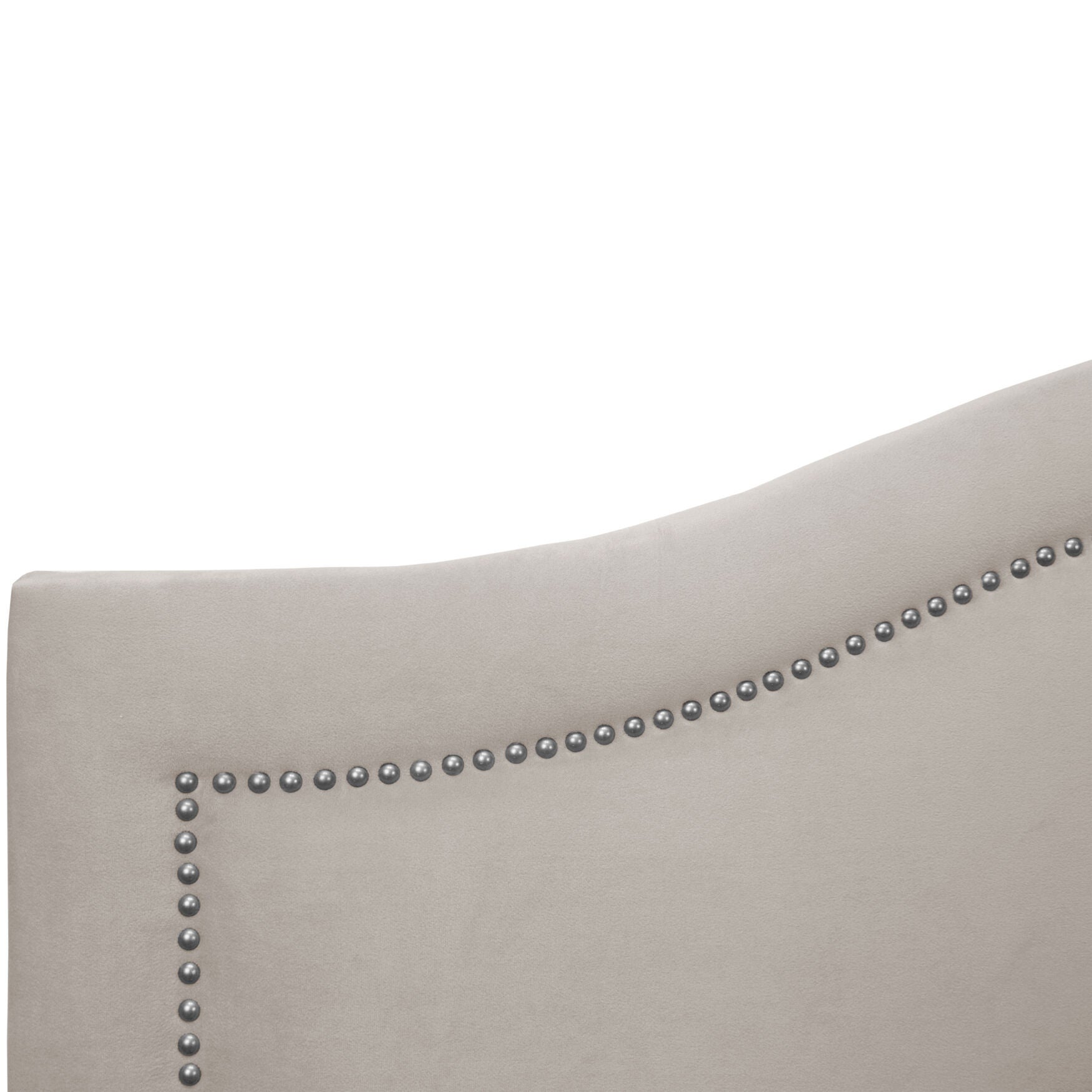 Cermak Inset Nail Button Headboard, VELVET LIGHT GREY, hi-res image number 0