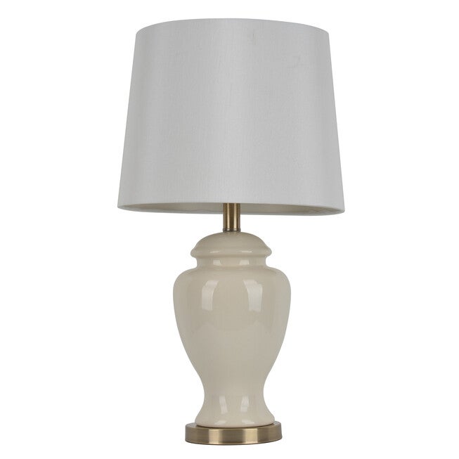 24 inches Cream Ceramic Table Lamp, CREAM, hi-res image number 0