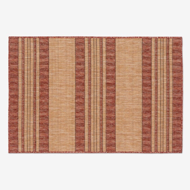 Carmel Indoor/Outdoor Bold Stripe Rug 3 feet 3 inches x 4 feet 11 inches, RED, hi-res image number 0