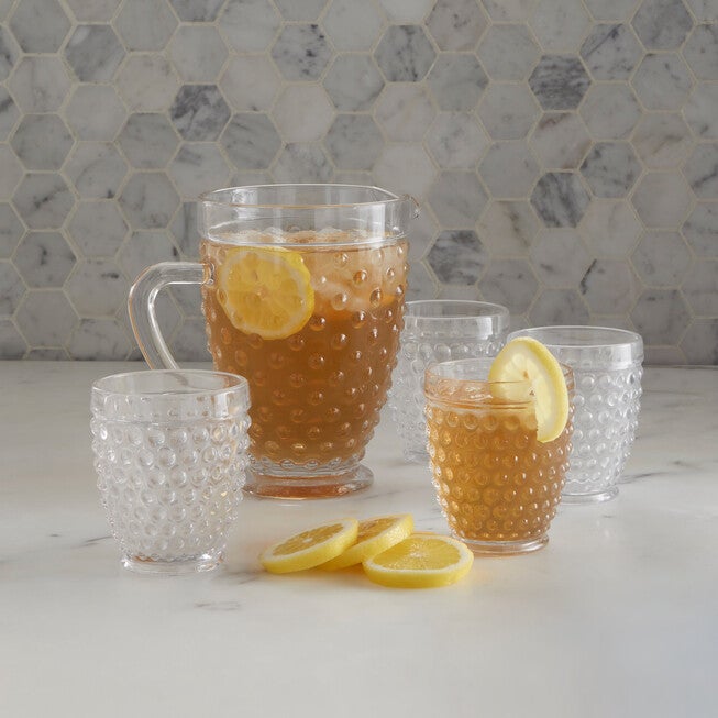 Martha Stewart Hobnail 5-PC Pitcher Set, CLEAR, hi-res image number 0