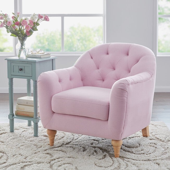 Oversized Mae Extra Wide Tufted Occasional Chair, CHERRY BLOSSOM, hi-res image number 0