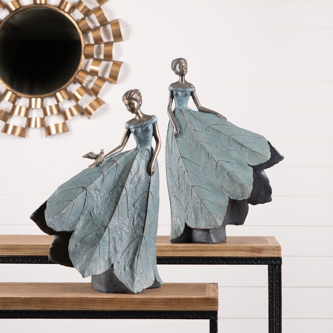Garden Fairy Figurine With Flower Petal Dress (Set Of 2), , alternate image number null