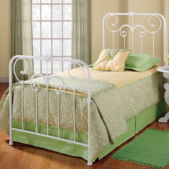 Twin Bed with Bed Frame, 76 inchesLx36 inchesWx53 inchesH, WHITE, hi-res image number null