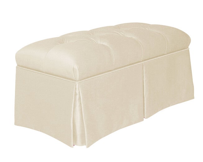 Skirted Storage Bench in Shantung, , alternate image number null
