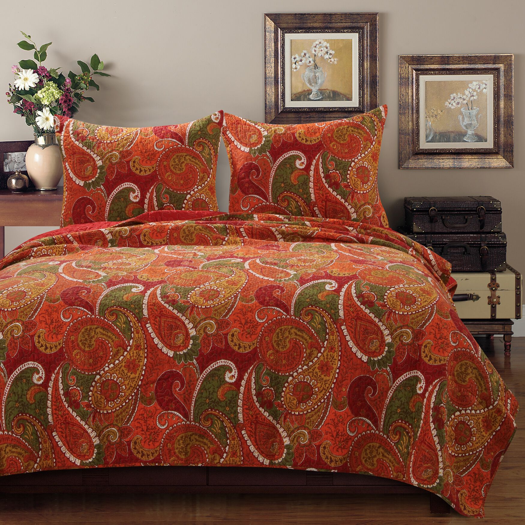 Tivoli Cinnamon Quilt Set , CINNAMON, hi-res image number 0