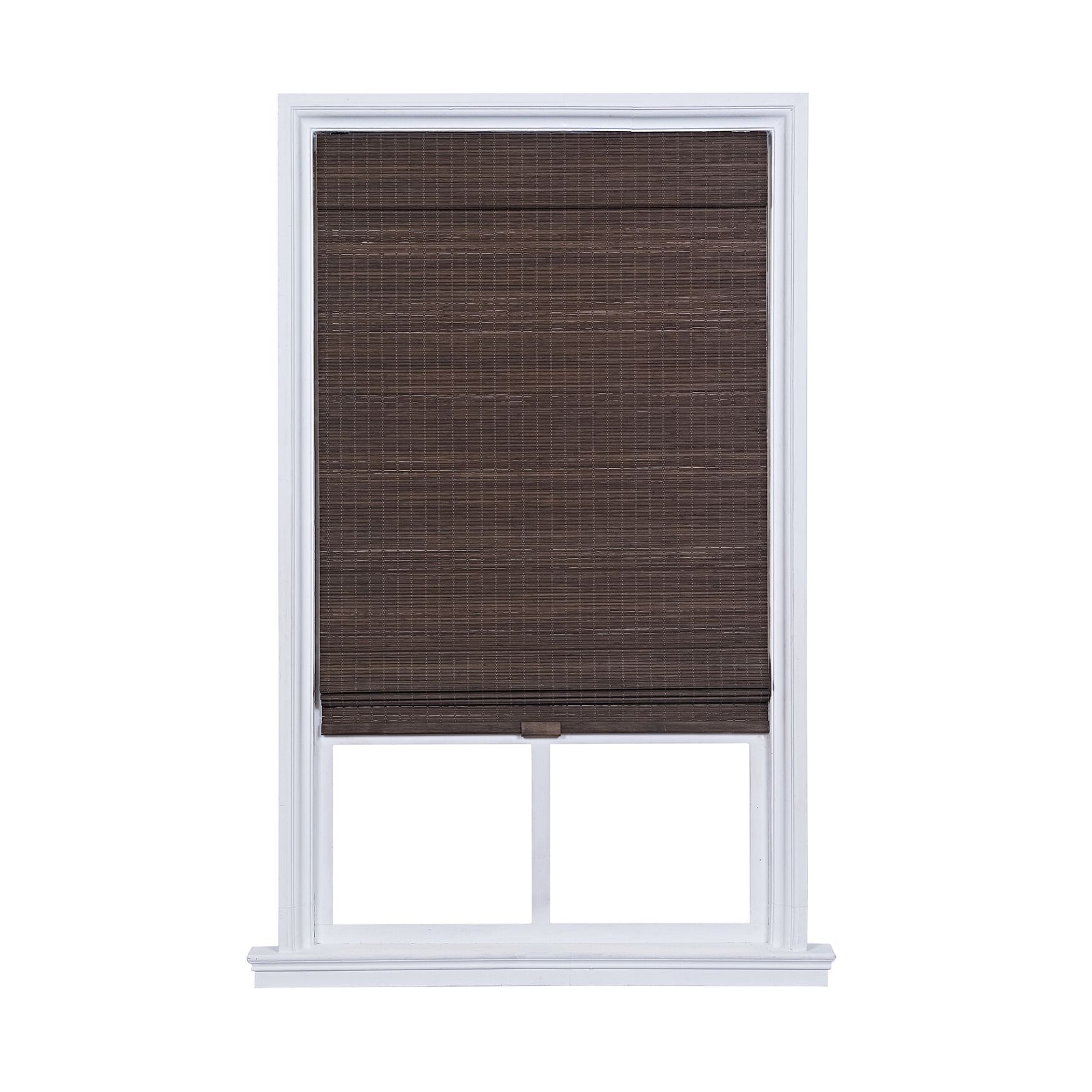 Cordless OPP Bamboo Roman Shade, BROWN, hi-res image number 0