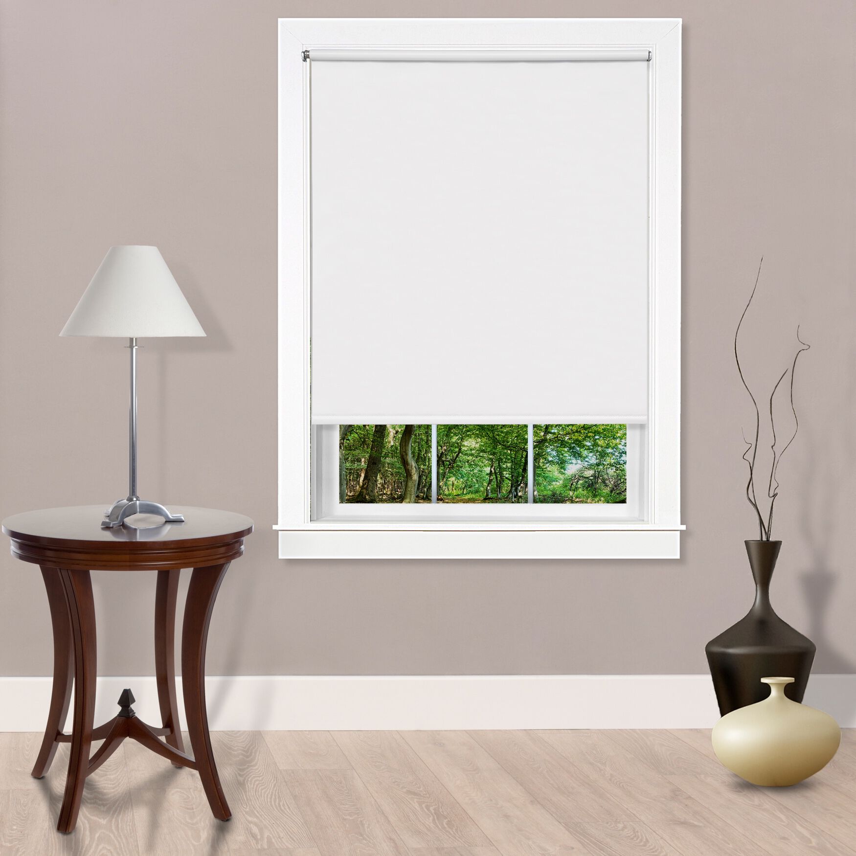 Cords Free Tear Down Light Filtering Window Shade, WHITE, hi-res image number 0