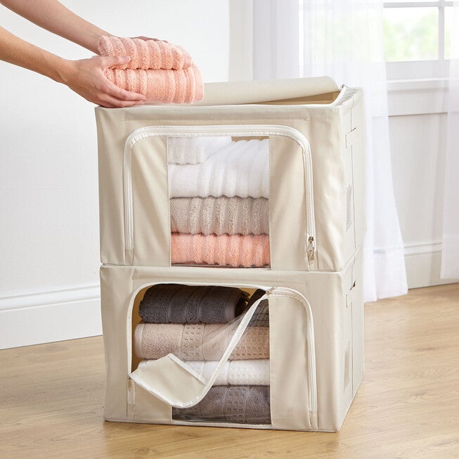 Eve Clear Stackable Boxes, Set of 2, NATURAL, hi-res image number null