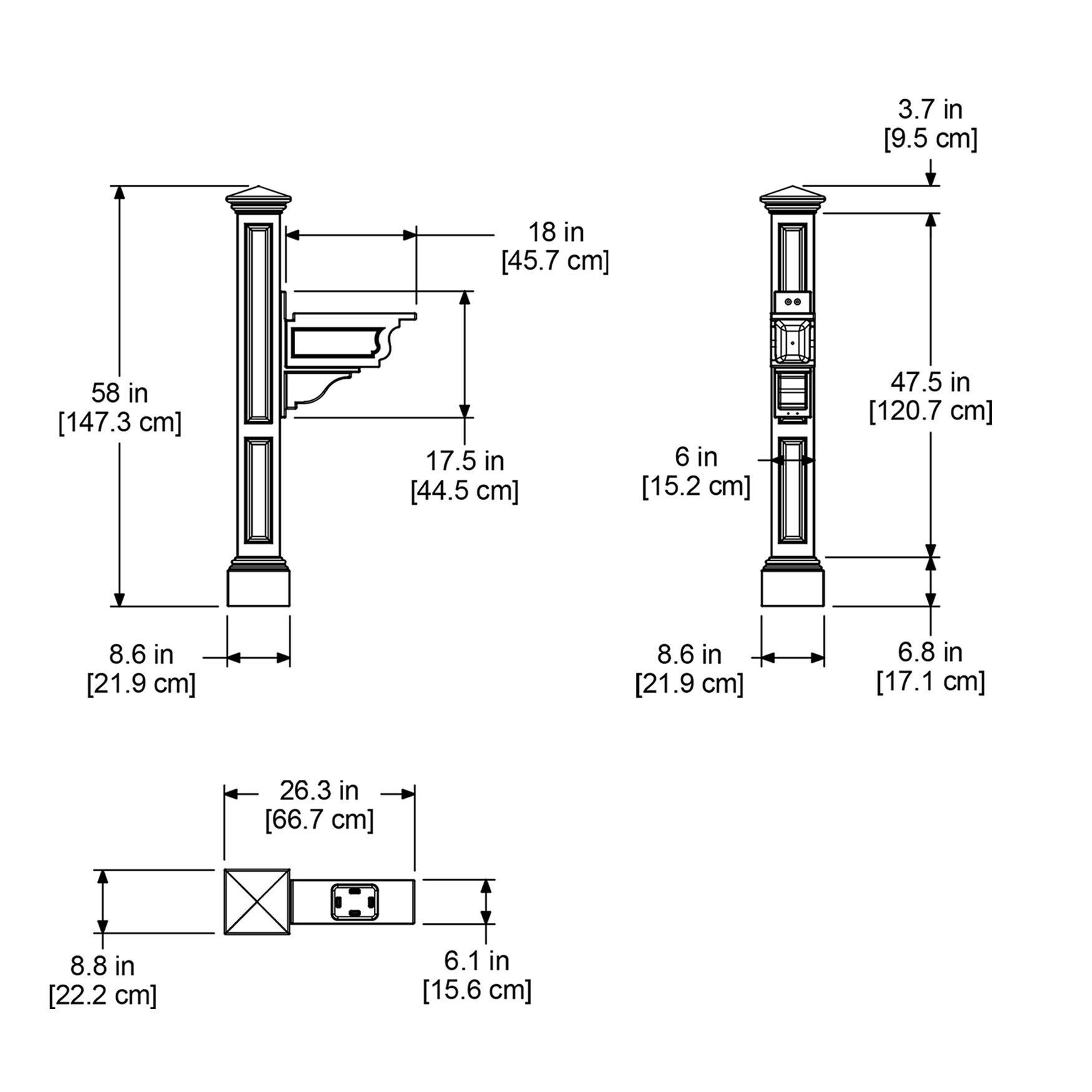 Charleston Plus Mail Post, , on-hover image number 1