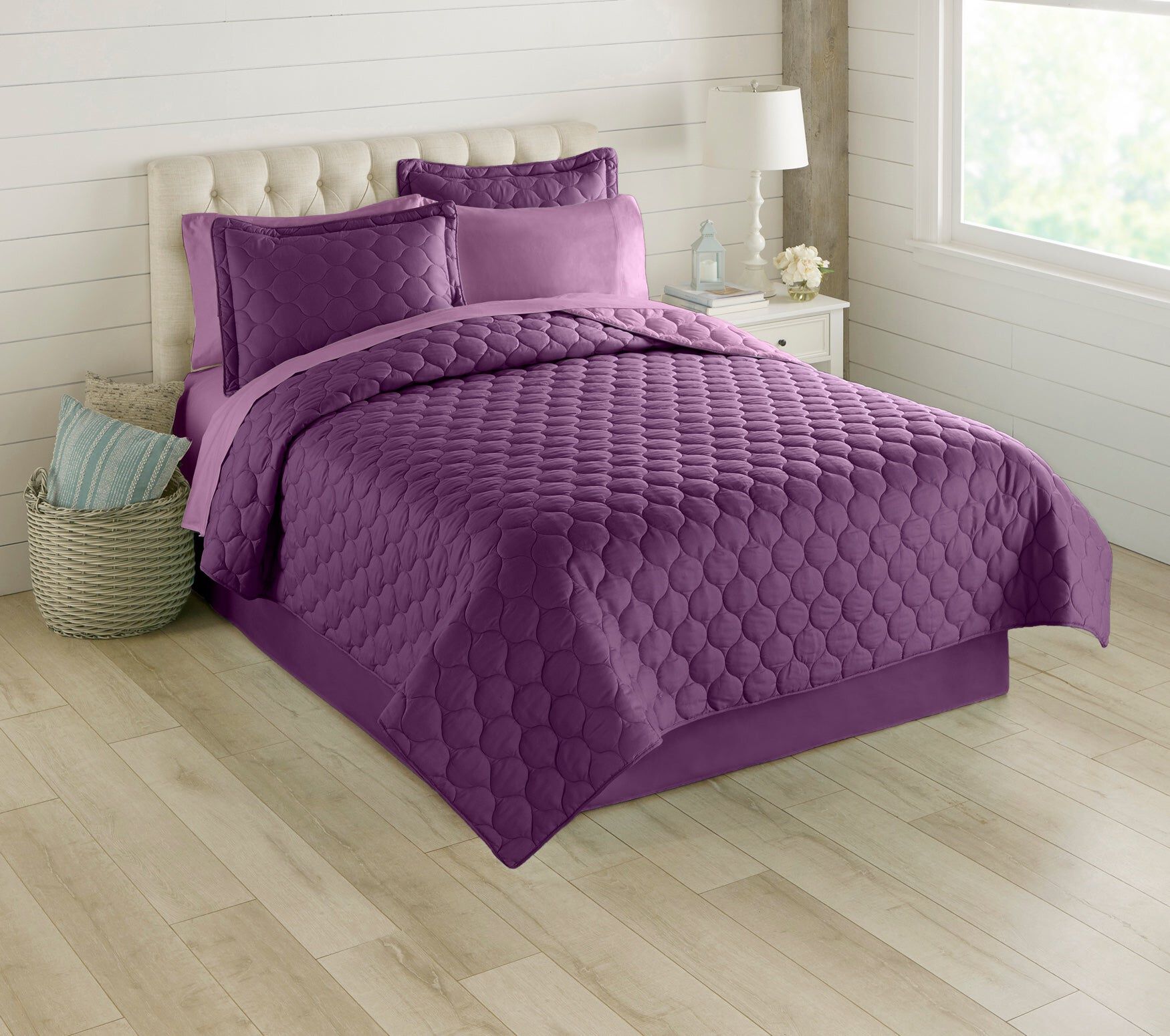 BH Studio Reversible Quilt, PLUM DUSTY LAVENDER, hi-res image number 0
