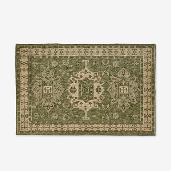 Carmel Indoor/Outdoor Kilim Rug 4'10" x 7'6", GREEN, hi-res image number null