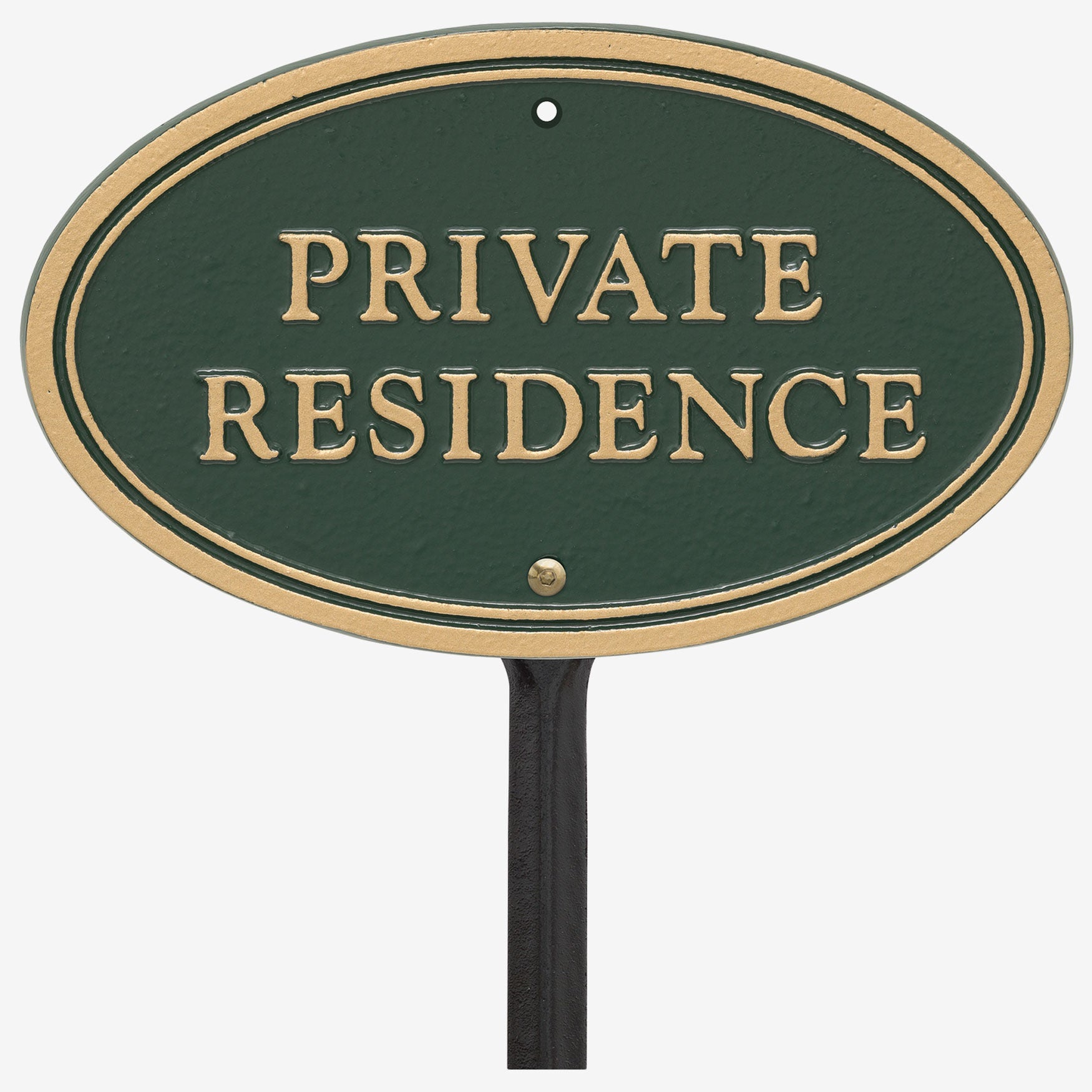 Private Residence Oval Wall/Lawn Statement Plaque, GREEN GOLD, hi-res image number 0
