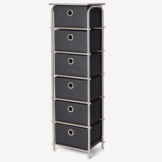 Eve 6-Drawer Tall Soft Storage, BLACK, hi-res image number null