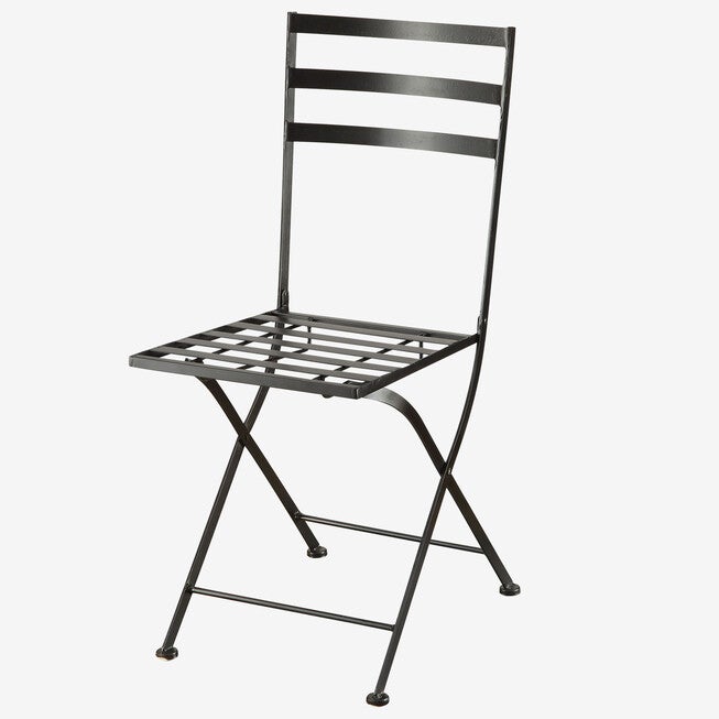 2 Black Metal Chairs, BLACK METAL, hi-res image number null