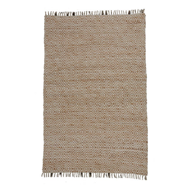 Ellwood Large Diamond Pattern Rug , NATURAL WHITE, hi-res image number null