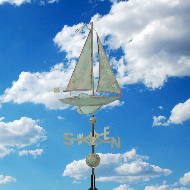 Copper Sailboat Weathervane, , alternate image number null