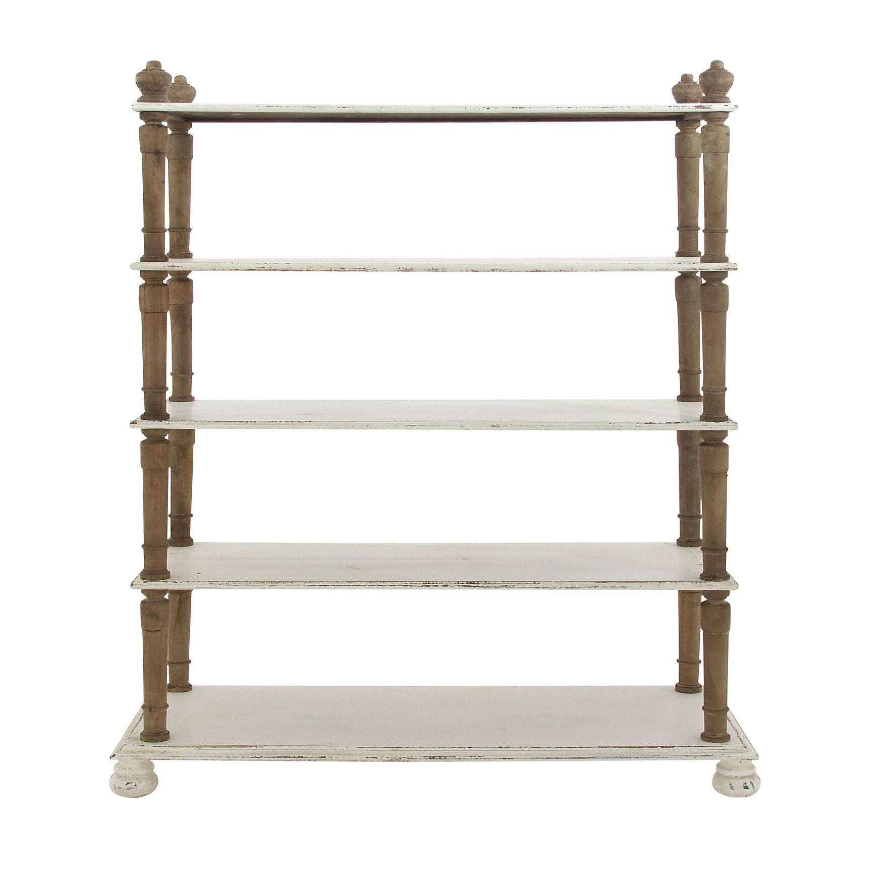 White Wood Farmhouse Shelving Unit, 75 inches x 37 inches x 14 inches, , on-hover image number 1