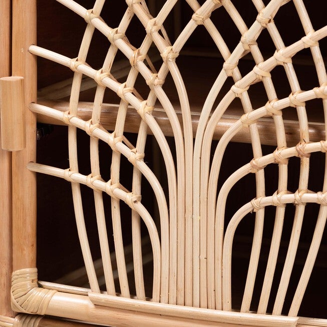 Danna Modern Bohemian Natural Brown Rattan Nightstand, , alternate image number 5