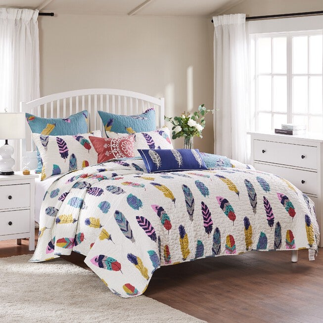 Dream Catcher Bonus Quilt Set , TEAL, hi-res image number null
