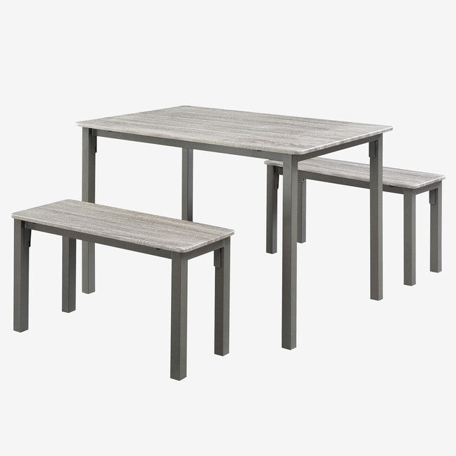 Boltzero Dining Table with 2 Benches, WASHED WALNUT, hi-res image number 0