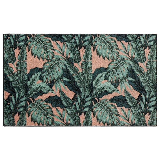 Palm Tree Paradise Kitchen Rug, PALE PINK, hi-res image number 0