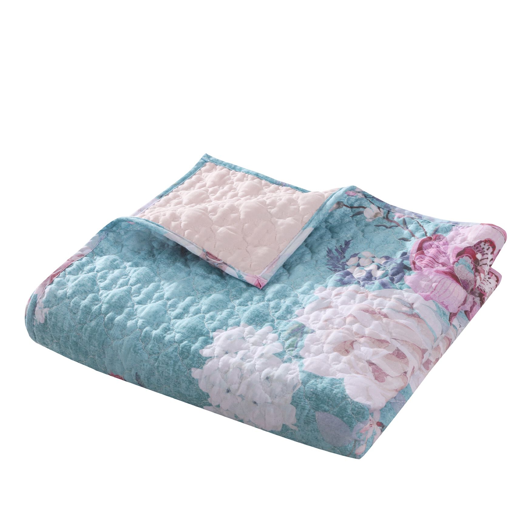 Avril Pastel Roses Quilted Throw Blanket, , on-hover image number 1