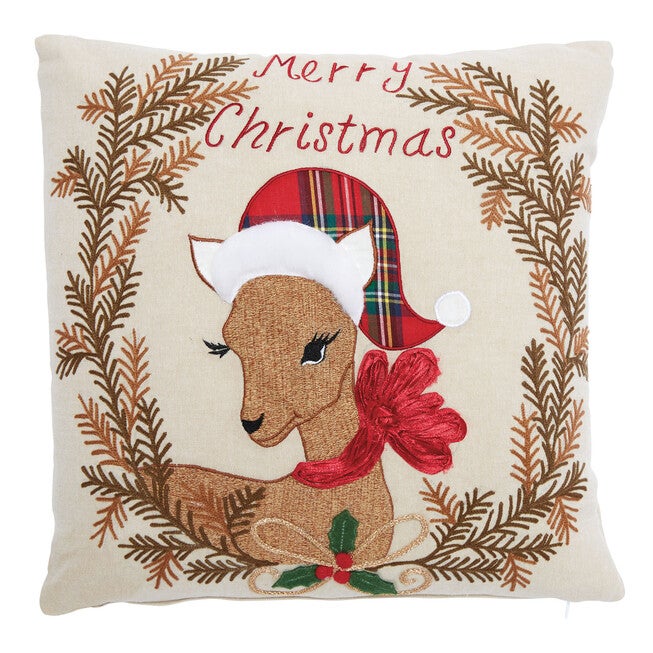 Christmas Fawn Decorative Pillow, MULTI, hi-res image number null