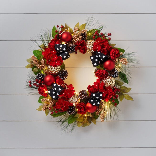 24 inches Pre-Lit Glam Wreath, MULTI, hi-res image number null