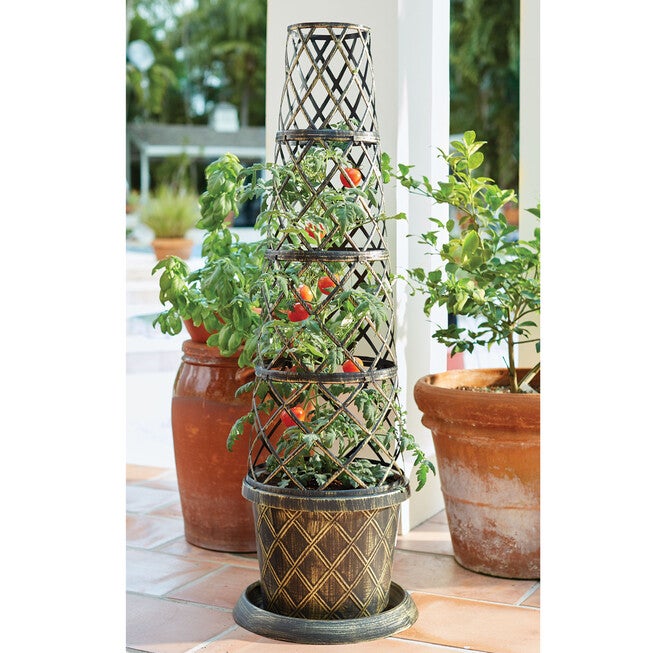 Tomato Cone-Shaped Planter, BRONZE, hi-res image number 0
