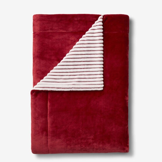 RIBBED BLANKET, WINE, hi-res image number null