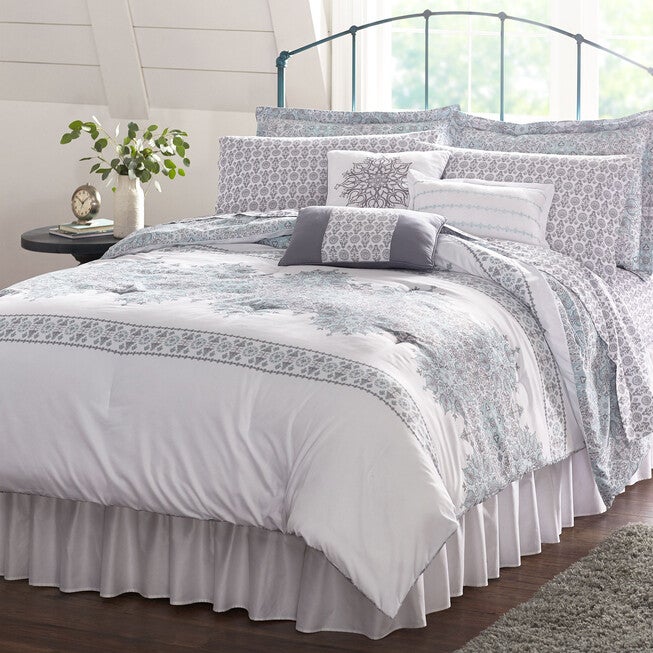 BH Studio 10-Pc. Bed-In-A-Bag Set, WHITE BLUE, hi-res image number null