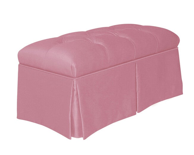 Skirted Storage Bench in Shantung, , alternate image number null
