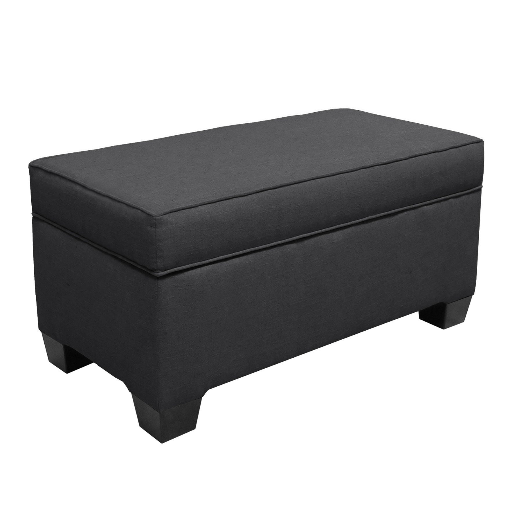 Upholstered Storage Bench in Linen, , on-hover image number 1