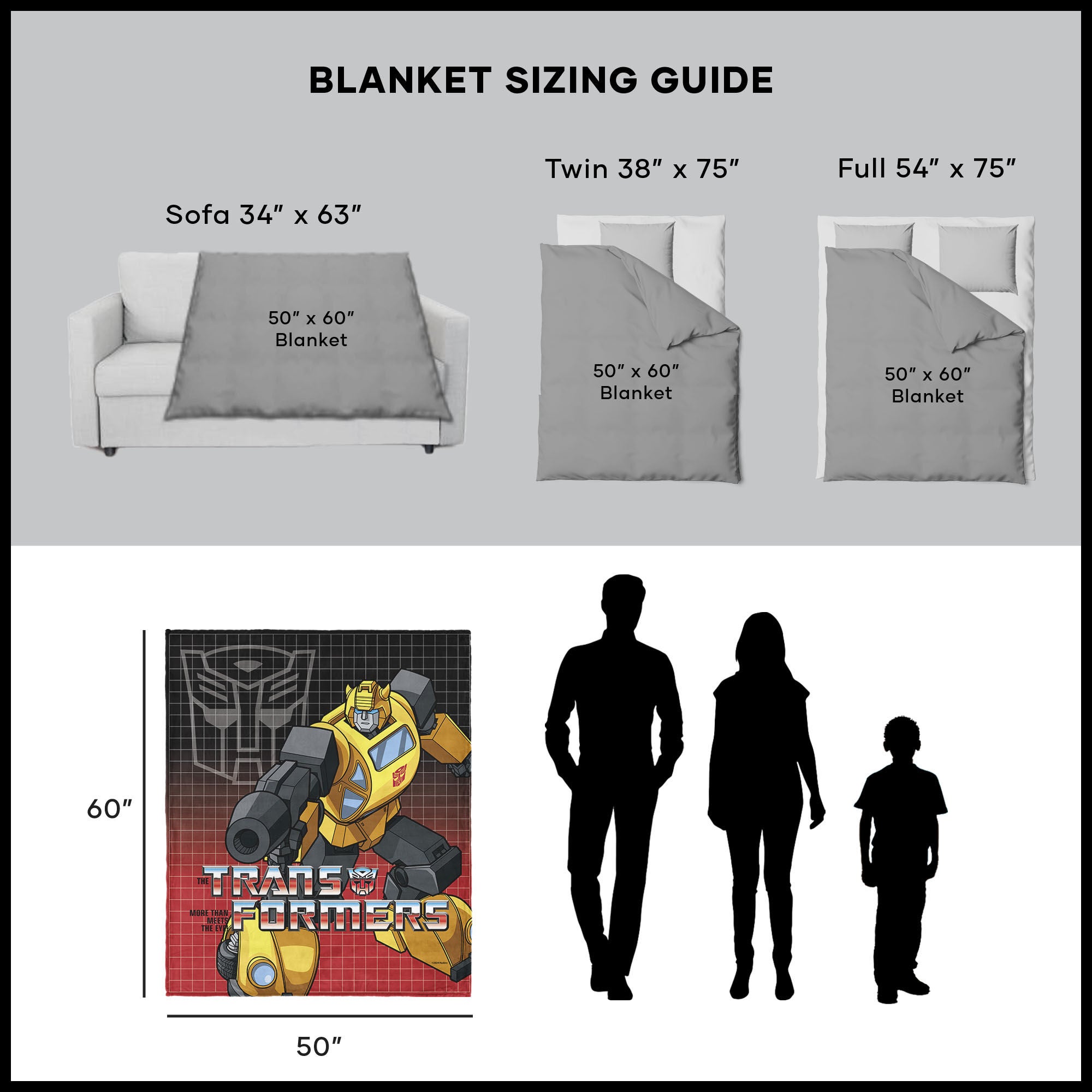 Hasbro Transformers G1 Optimus Prime And Megatron Silk Touch Sherpa Throw Blanket 50X60 Inches, TRANSFORMERS, alternate image number 5