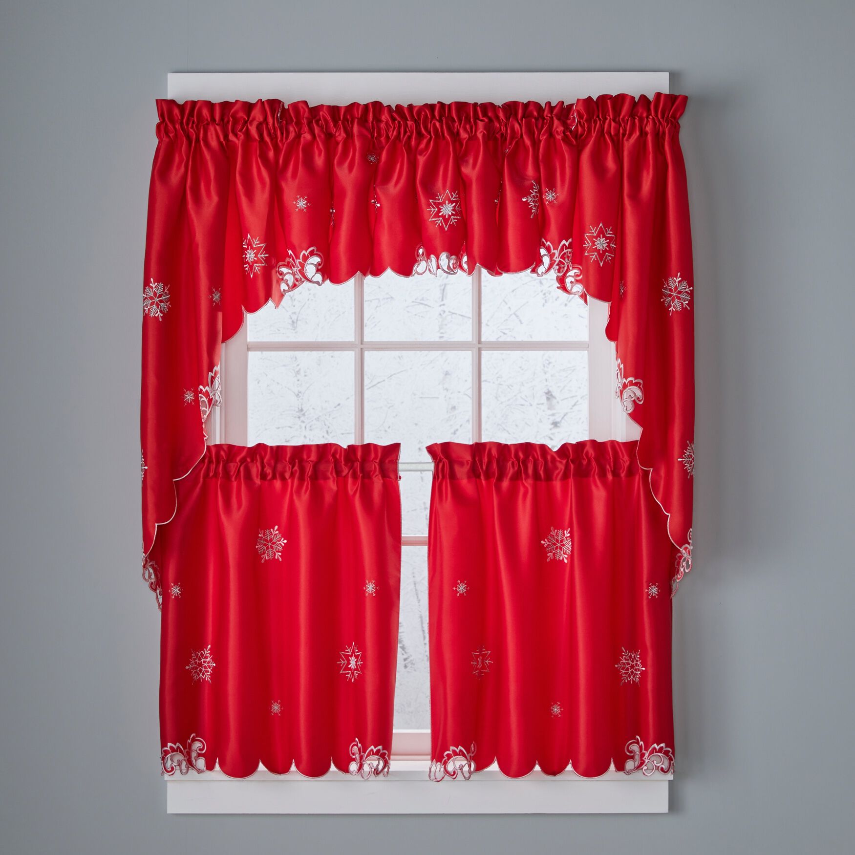 Wintertime Tier Set, RED SNOWFLAKE, hi-res image number 0