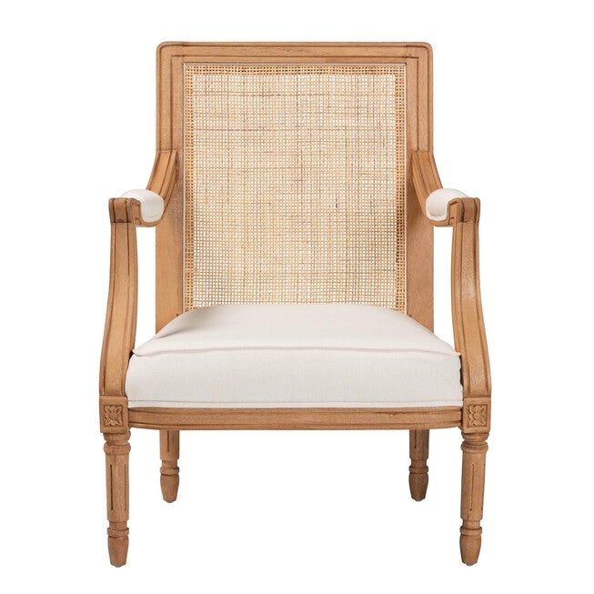Garridan Traditional French Beige Fabric And Dark Brown Finished Wood Accent Chair, , on-hover image number null