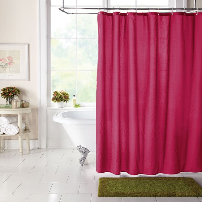 BH Studio Textured Shower Curtain, CERISE, hi-res image number null