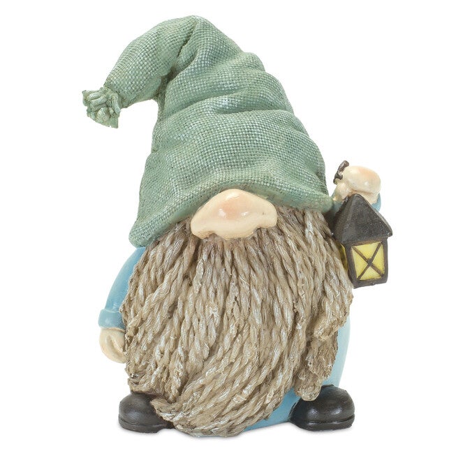 Stone Garden Gnome Figurine With Bird And Lantern Accent (Set Of 4), , alternate image number 2