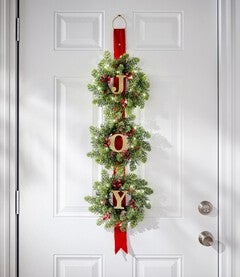 38" Long Pre-Lit Triple Joy Wreath