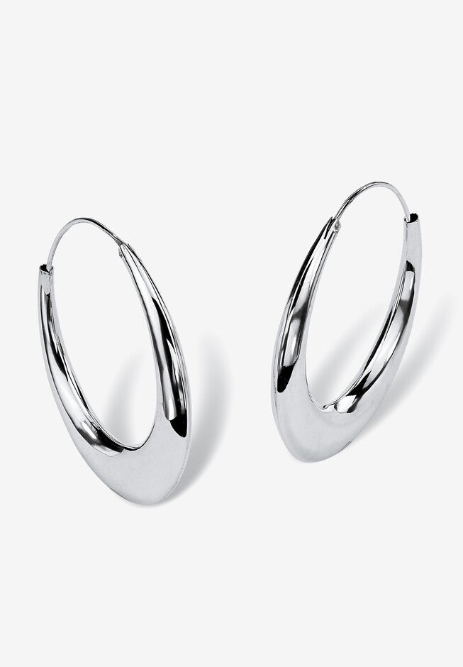 Sterling Silver Polished Hoop Earrings (47mm), SILVER, hi-res image number null